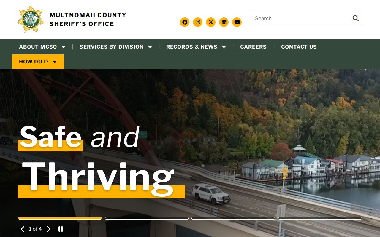Multnomah County arrest history on the sheriff official site