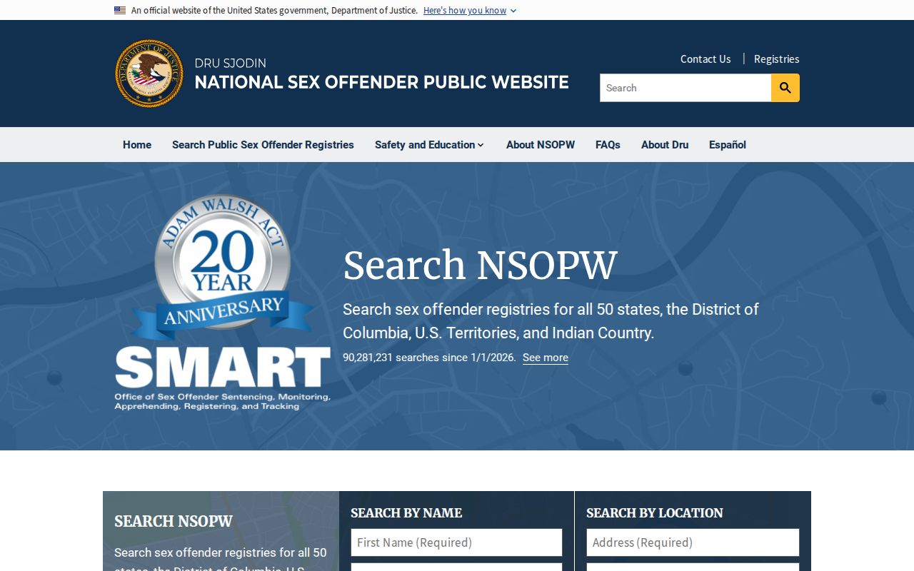 National search used with a Multnomah County sex offender check
